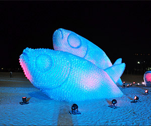 Fish Sculptures on the Beach in Rio