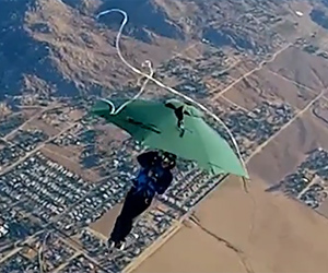 Skydiving With an Umbrella