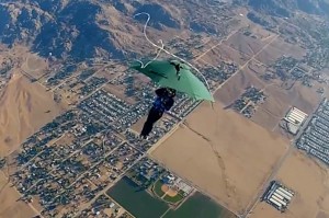 Skydiving With an Umbrella